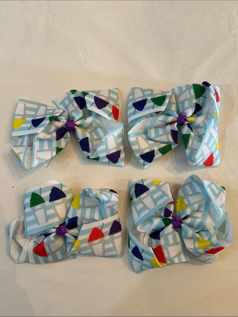 Snowball Print Hair Bows Bundle